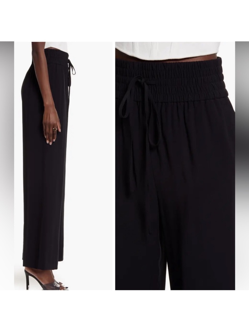 Open Edit Black Wide Leg pants